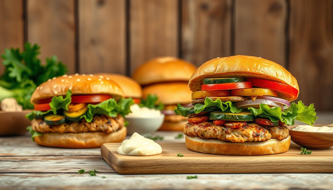 chicken and vegetable burgers