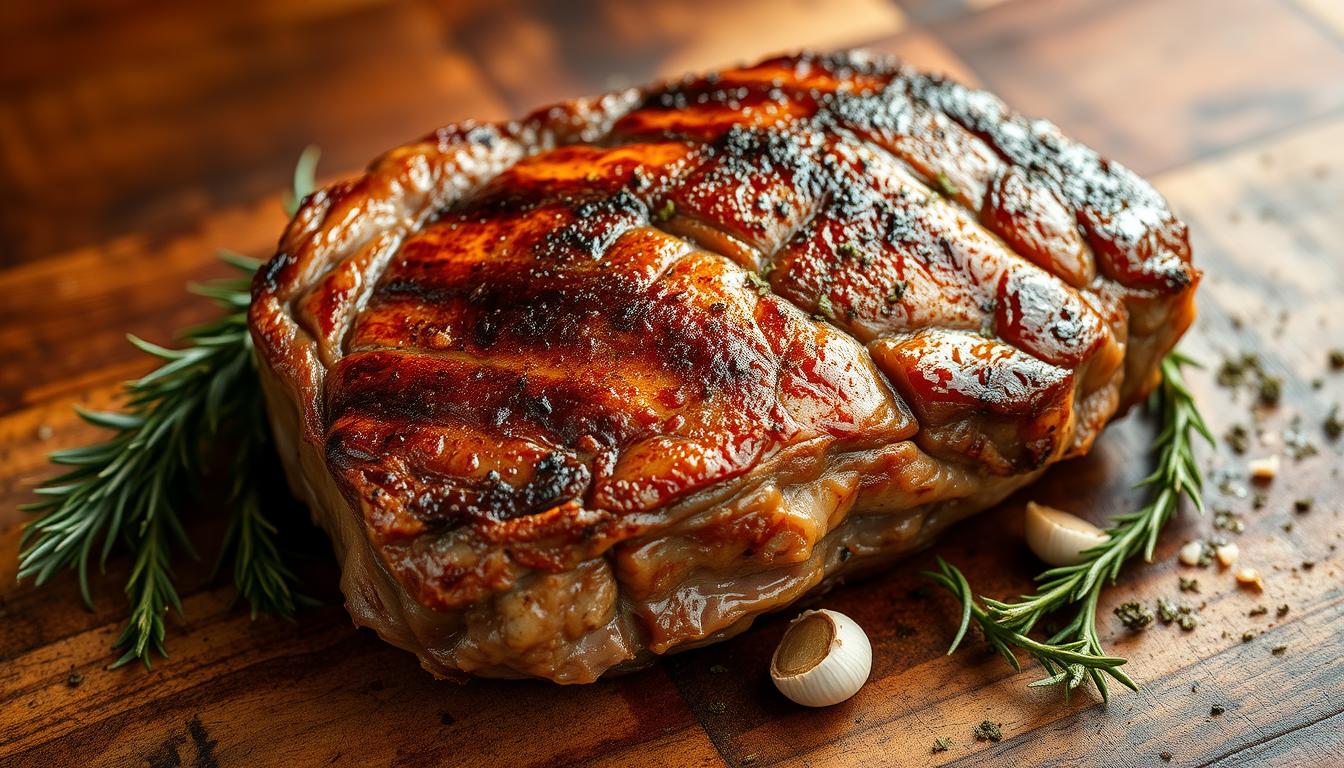 Perfect rib eye roast recipe with golden crust and herbs