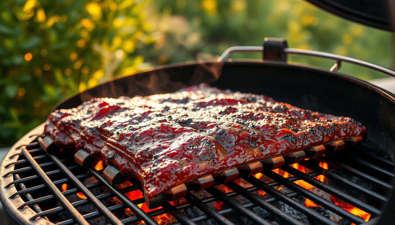 country style beef ribs on a grill